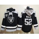 Men's Las Vegas Raiders 52 Khalil Mack NEW Black Pocket Stitched NFL Pullover Hoodie