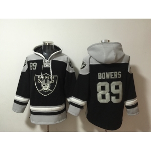 Men's Las Vegas Raiders #89 Brock Bowers Black Ageless Must-Have Lace-Up Pullover Hoodie