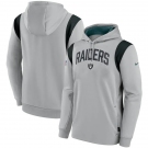 Men's Las Vegas Raiders Gray Sideline Stack Performance Pullover Hoodie