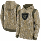 Men's Las Vegas Raiders Nike Camo 2021 Salute To Service Therma Performance Pullover Hoodie