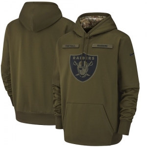 NFL Men's Oakland Raiders Nike Olive Salute to Service Pullover Hoodie