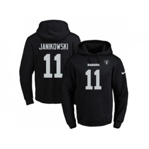 Nike Oakland Raiders #11 Sebastian Janikowski Black Name & Number Pullover NFL Hoodie