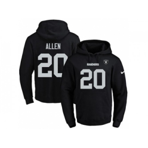 Nike Oakland Raiders #20 Nate Allen Black Name & Number Pullover NFL Hoodie