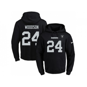 Nike Oakland Raiders #24 Charles Woodson Black Name & Number Pullover NFL Hoodie