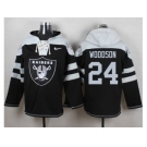 Nike Oakland Raiders #24 Charles Woodson Black Player Pullover Hoodie