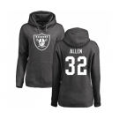 Football Women's Oakland Raiders #32 Marcus Allen Ash One Color Pullover Hoodie