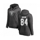 Football Women's Oakland Raiders #84 Antonio Brown Ash One Color Pullover Hoodie