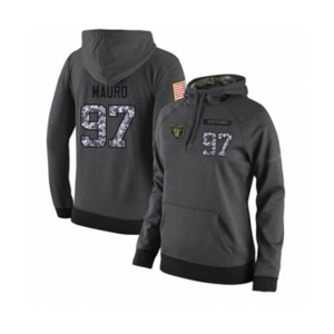Football Women's Oakland Raiders #97 Josh Mauro Stitched Black Anthracite Salute to Service Player Performance Hoodie