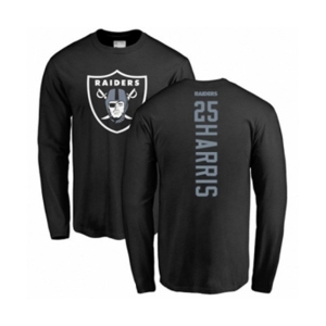 Football Oakland Raiders #25 Erik Harris Black Backer Long Sleeve T-Shirt