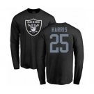 Football Oakland Raiders #25 Erik Harris Black Name & Number Logo Long Sleeve T-Shirt