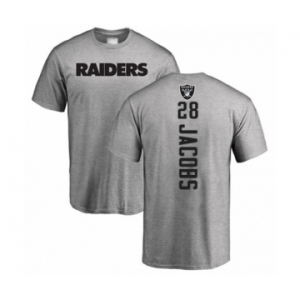 Football Oakland Raiders #28 Josh Jacobs Ash Backer T-Shirt