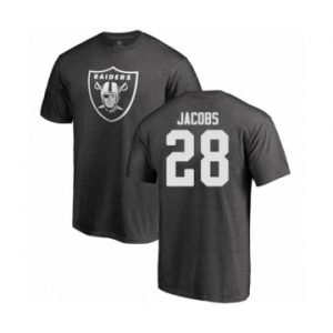 Football Oakland Raiders #28 Josh Jacobs Ash One Color T-Shirt