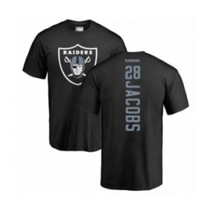 Football Oakland Raiders #28 Josh Jacobs Black Backer T-Shirt