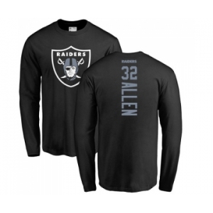 Football Oakland Raiders #32 Marcus Allen Black Backer Long Sleeve T-Shirt