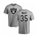 Football Oakland Raiders #35 Curtis Riley Ash Name & Number Logo T-Shirt