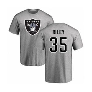 Football Oakland Raiders #35 Curtis Riley Ash Name & Number Logo T-Shirt