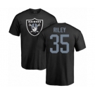 Football Oakland Raiders #35 Curtis Riley Black Name & Number Logo T-Shirt