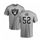 Football Oakland Raiders #52 Marquel Lee Ash Name & Number Logo T-Shirt