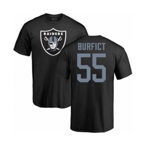 Football Oakland Raiders #55 Vontaze Burfict Black Name & Number Logo T-Shirt