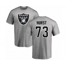 Football Oakland Raiders #73 Maurice Hurst Ash Name & Number Logo T-Shirt