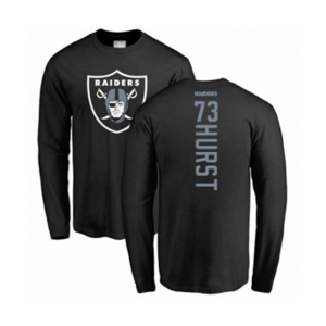 Football Oakland Raiders #73 Maurice Hurst Black Backer Long Sleeve T-Shirt
