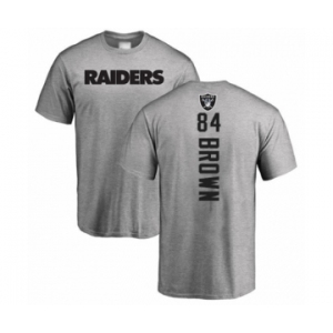 Football Oakland Raiders #84 Antonio Brown Ash Backer T-Shirt