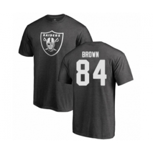 Football Oakland Raiders #84 Antonio Brown Ash One Color T-Shirt