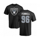 Football Oakland Raiders #96 Clelin Ferrell Black Name & Number Logo T-Shirt