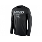 Men's Oakland Raiders Nike Black Legend Staff Practice Long Sleeves Performance T-Shirt