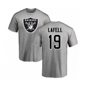 NFL Nike Oakland Raiders #19 Brandon LaFell Ash Name & Number Logo T-Shirt