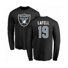 NFL Nike Oakland Raiders #19 Brandon LaFell Black Name & Number Logo Long Sleeve T-Shirt