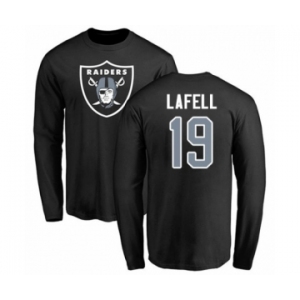 NFL Nike Oakland Raiders #19 Brandon LaFell Black Name & Number Logo Long Sleeve T-Shirt