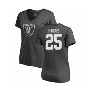Football Women's Oakland Raiders #25 Erik Harris Ash One Color T-Shirt