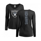 Football Women's Oakland Raiders #25 Erik Harris Black Backer Long Sleeve T-Shirt