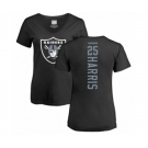 Football Women's Oakland Raiders #25 Erik Harris Black Backer T-Shirt