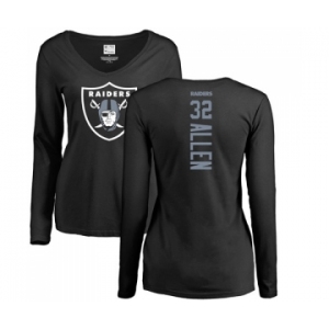 Football Women's Oakland Raiders #32 Marcus Allen Black Backer Long Sleeve T-Shirt