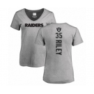 Football Women's Oakland Raiders #35 Curtis Riley Ash Backer T-Shirt