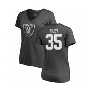 Football Women's Oakland Raiders #35 Curtis Riley Ash One Color T-Shirt