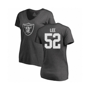 Football Women's Oakland Raiders #52 Marquel Lee Ash One Color T-Shirt