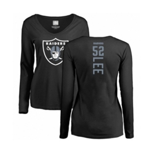 Football Women's Oakland Raiders #52 Marquel Lee Black Backer Long Sleeve T-Shirt