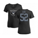 Football Women's Oakland Raiders #52 Marquel Lee Black Name & Number Logo T-Shirt