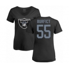 Football Women's Oakland Raiders #55 Vontaze Burfict Black Name & Number Logo T-Shirt