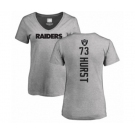 Football Women's Oakland Raiders #73 Maurice Hurst Ash Backer T-Shirt