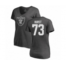 Football Women's Oakland Raiders #73 Maurice Hurst Ash One Color T-Shirt