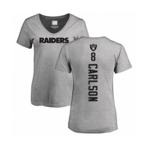 Football Women's Oakland Raiders #8 Daniel Carlson Ash Backer T-Shirt