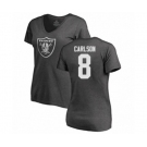 Football Women's Oakland Raiders #8 Daniel Carlson Ash One Color T-Shirt