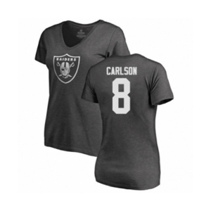 Football Women's Oakland Raiders #8 Daniel Carlson Ash One Color T-Shirt
