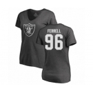 Football Women's Oakland Raiders #96 Clelin Ferrell Ash One Color T-Shirt