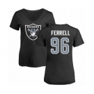 Football Women's Oakland Raiders #96 Clelin Ferrell Black Name & Number Logo T-Shirt