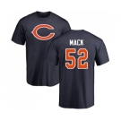 NFL Nike Chicago Bears #52 Khalil Mack Navy Blue Name & Number Logo T-Shirt